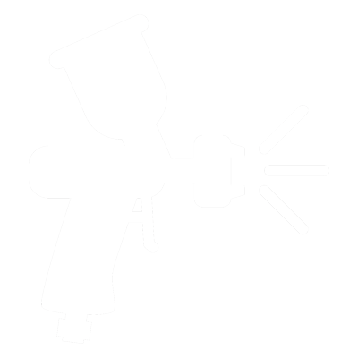 A white icon of a sprayer.